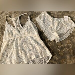 Linea Donatella- NEW White Ivory Lace Nightwear